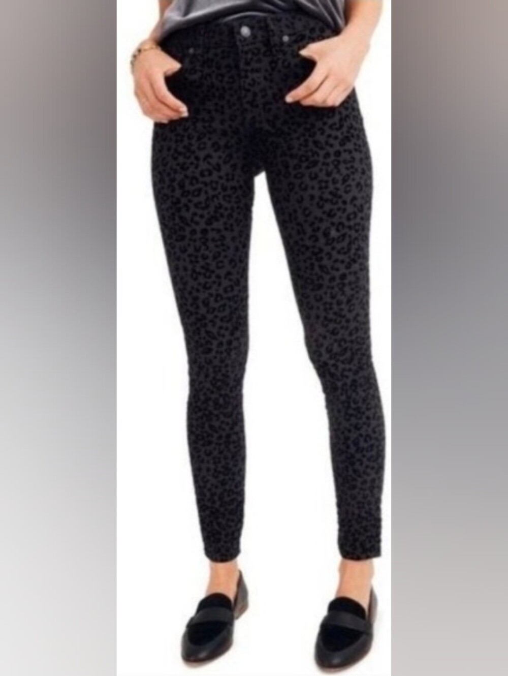 Madewell Leopard Print Black Skinny pants Size 25